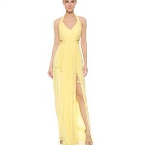 Marchesa Notte Butter Yellow Maxi Gown XS